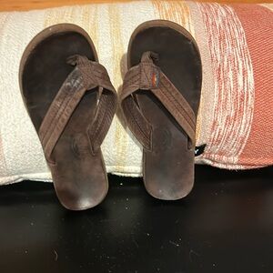 Kids Rainbow Leather Flip Flops